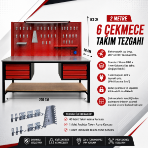KRS 2 METRE 6 ÇEKMECELİ TAKIM TEZGAHI