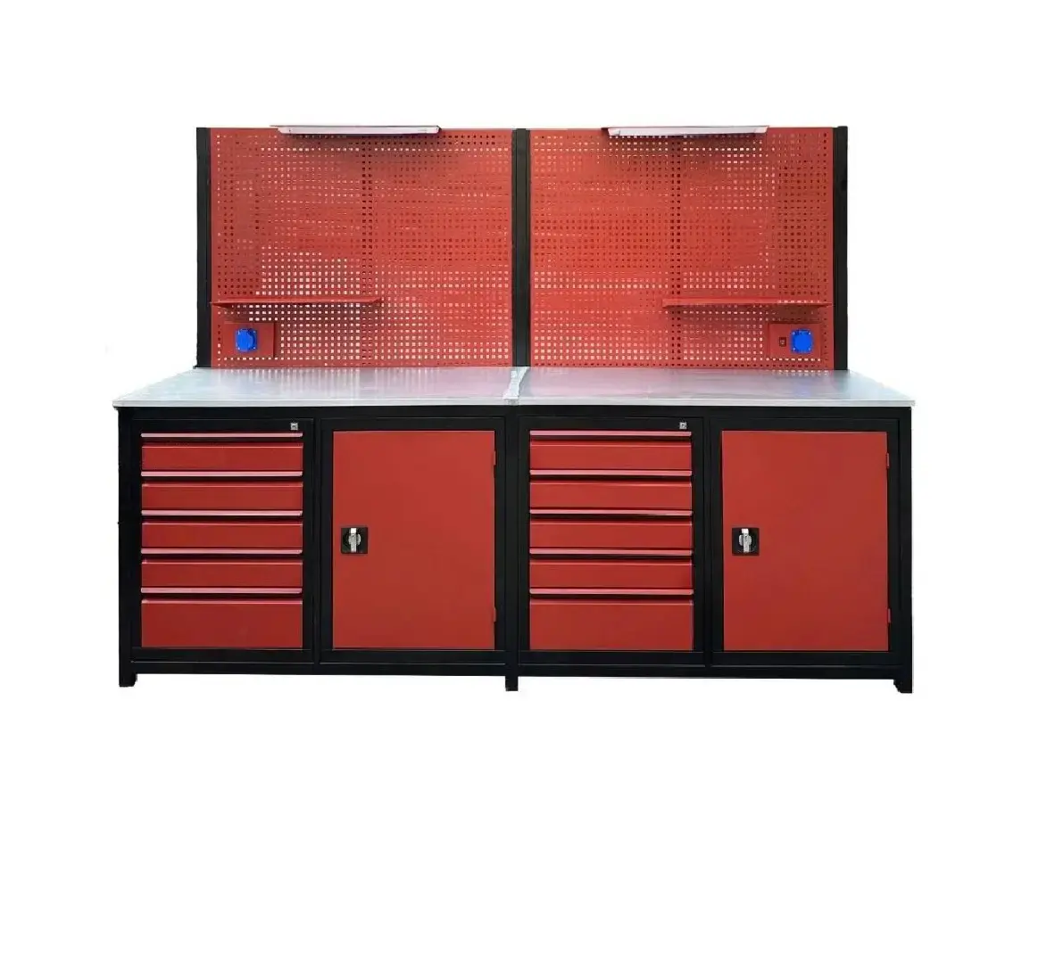 KRS 2.5 Metre 10 Çekmeceli 2 Dolaplı Takım Tezgahı