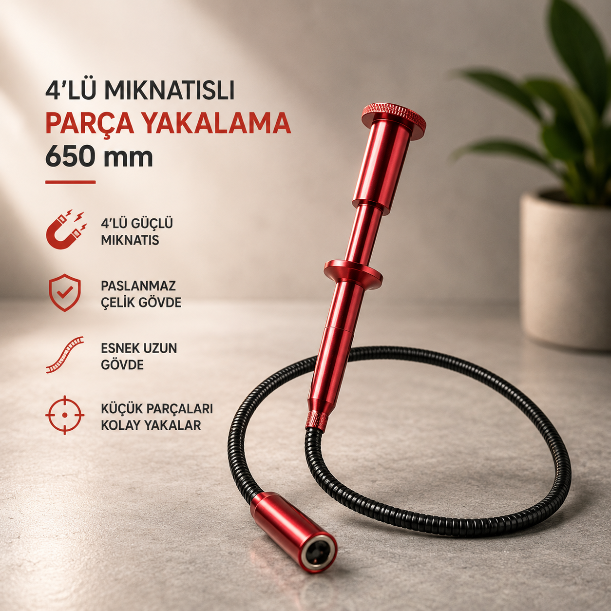 650 MM 4'lü Mıknatıslı Parça Yakalama