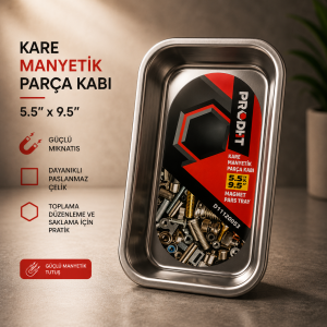 Kare Manyetik Parça Kabı