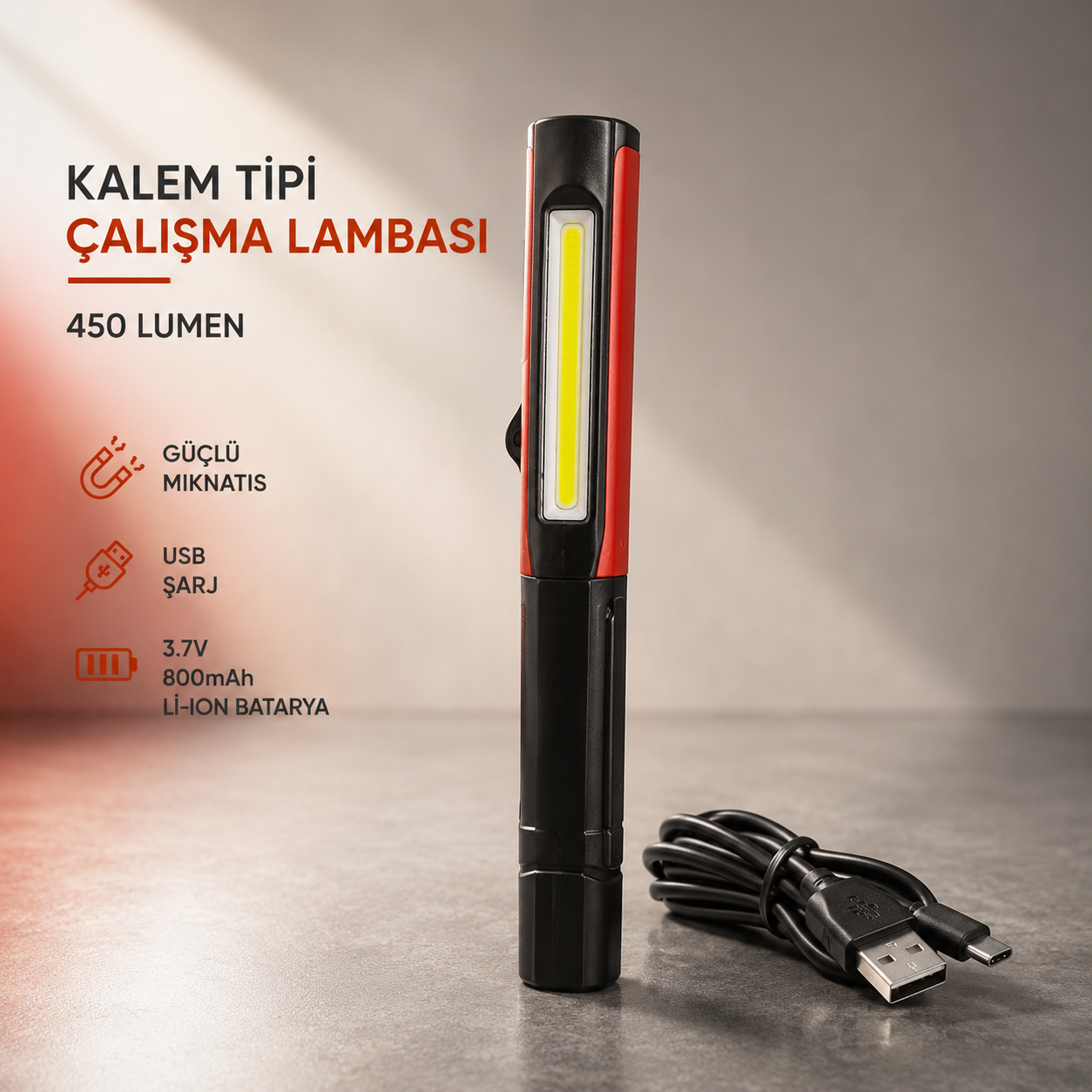 450 LÜMEN KALEM TİPİ ÇALIŞMA LAMBASI