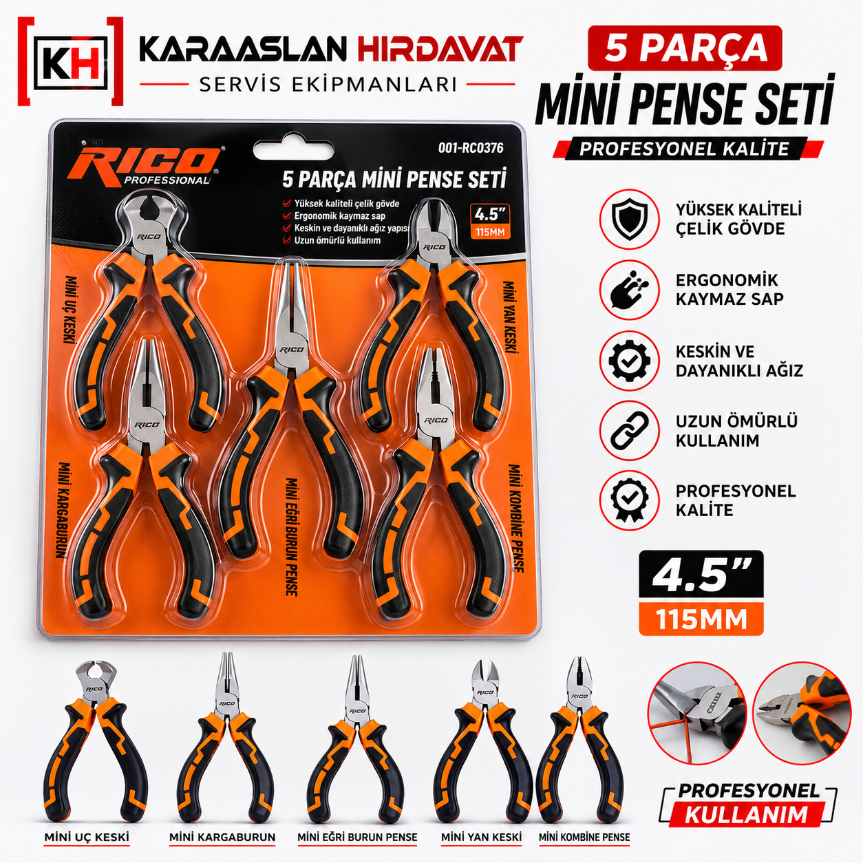 Rico 5 Parça Mini Pense Seti