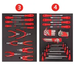 İzeltaş Premium 7 Çekmeceli 250 Parça Takım Dolabı Dolu