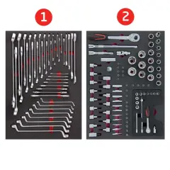 İzeltaş Premium 7 Çekmeceli 250 Parça Takım Dolabı Dolu