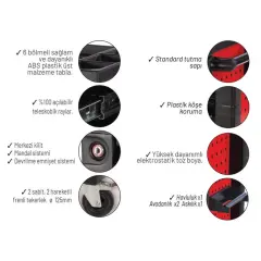 İzeltaş Premium 7 Çekmeceli 250 Parça Takım Dolabı Dolu