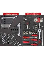 İzeltaş 5 Çekmeceli Dolu Takım Arabası Trend 93 Parça