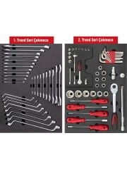 İzeltaş 5 Çekmeceli Dolu Takım Arabası Trend 93 Parça