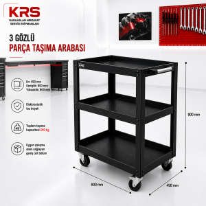 3 Gözlü Parça Taşıma Arabası Çekmecesiz