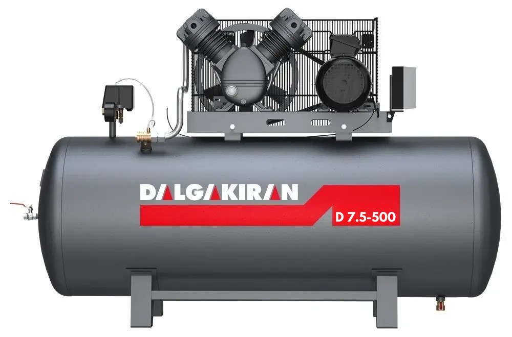 DALGAKIRAN Hava Kompresörü 500 Litre (12 Bar, 7.5HP)