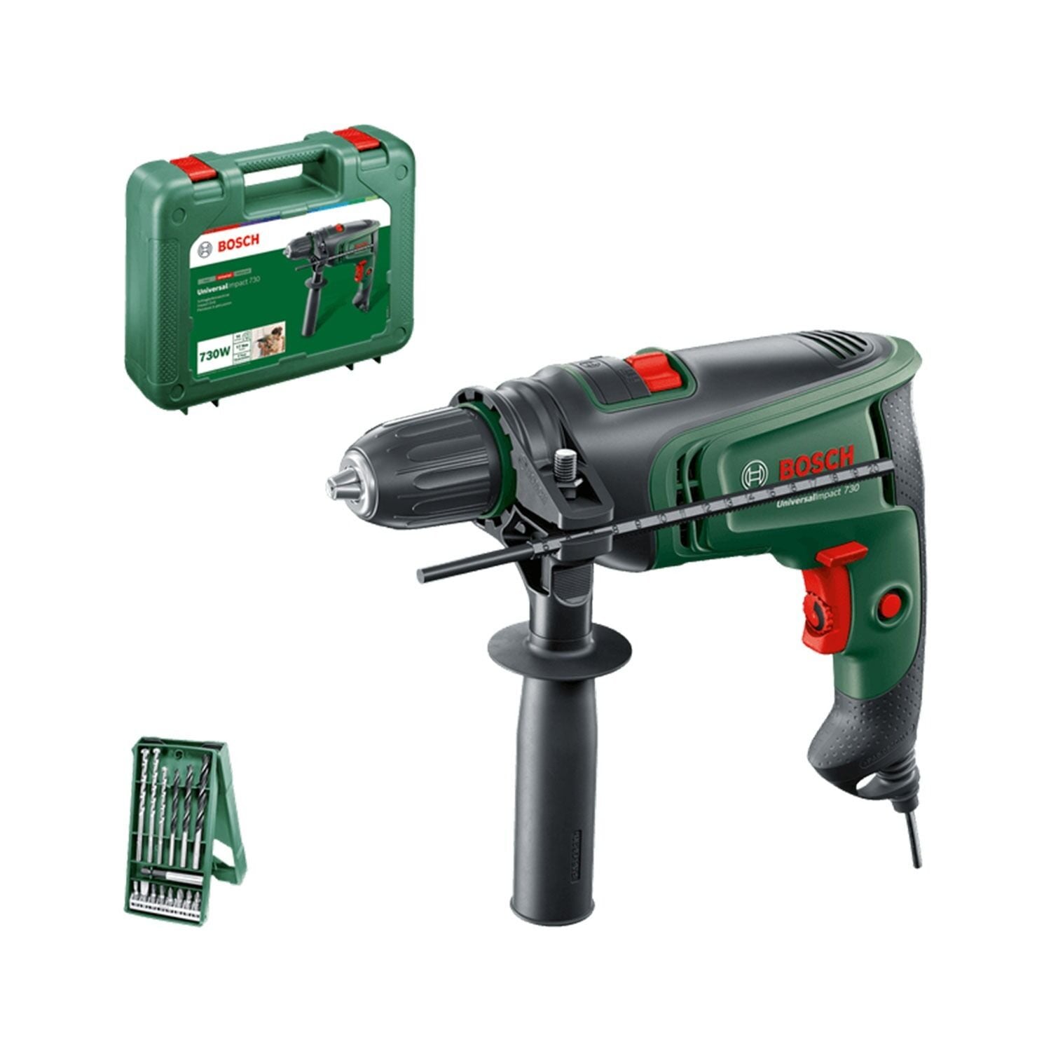 Bosch Universal Impact Darbeli Matkap 730 Watt + 15 Parça Set