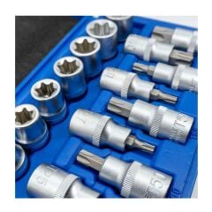 1/2 Torx ve İç Dış Torx E Lokma Seti 19 Parça Çantalı
