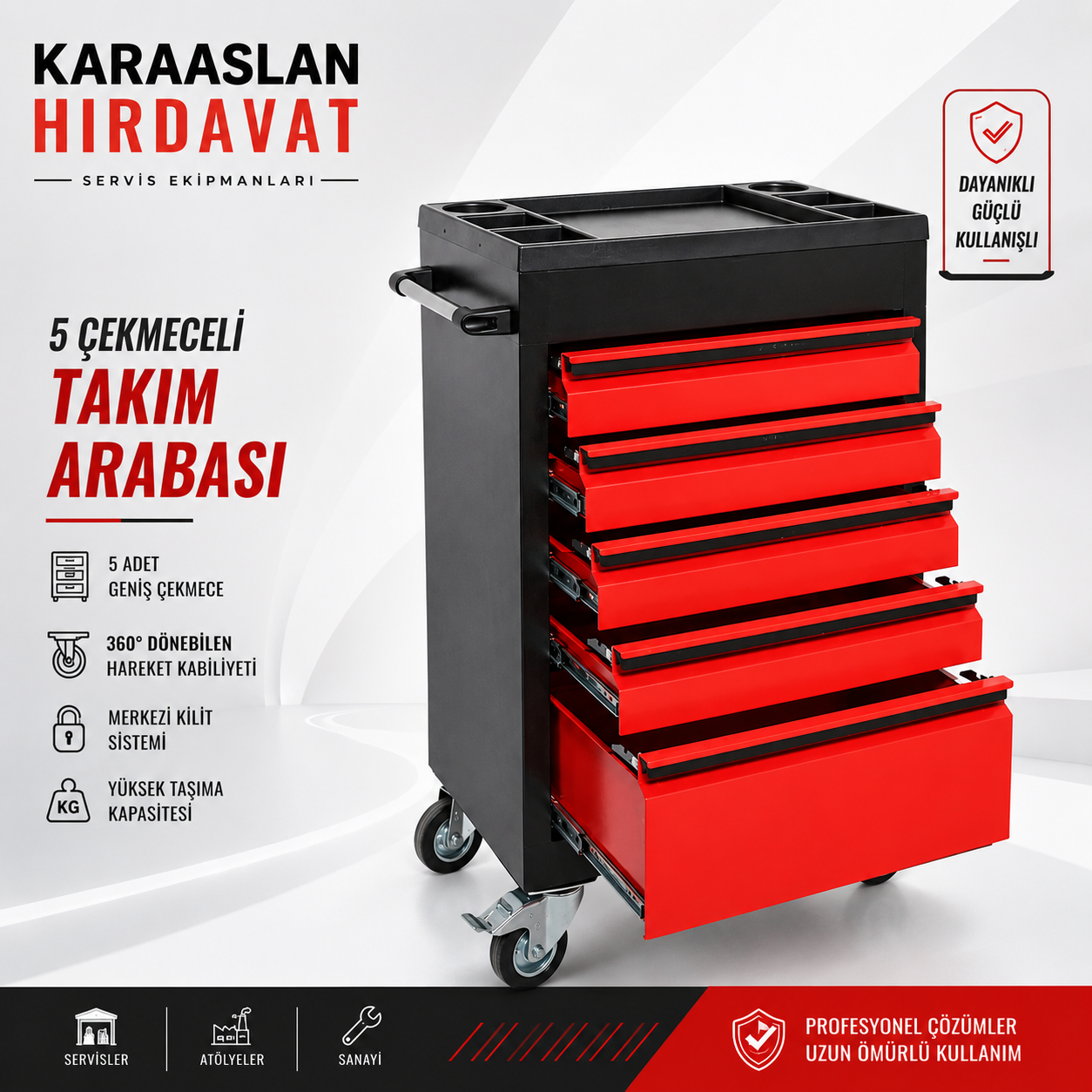 5 ÇEKMECELİ TAKIM ARABASI BOŞ