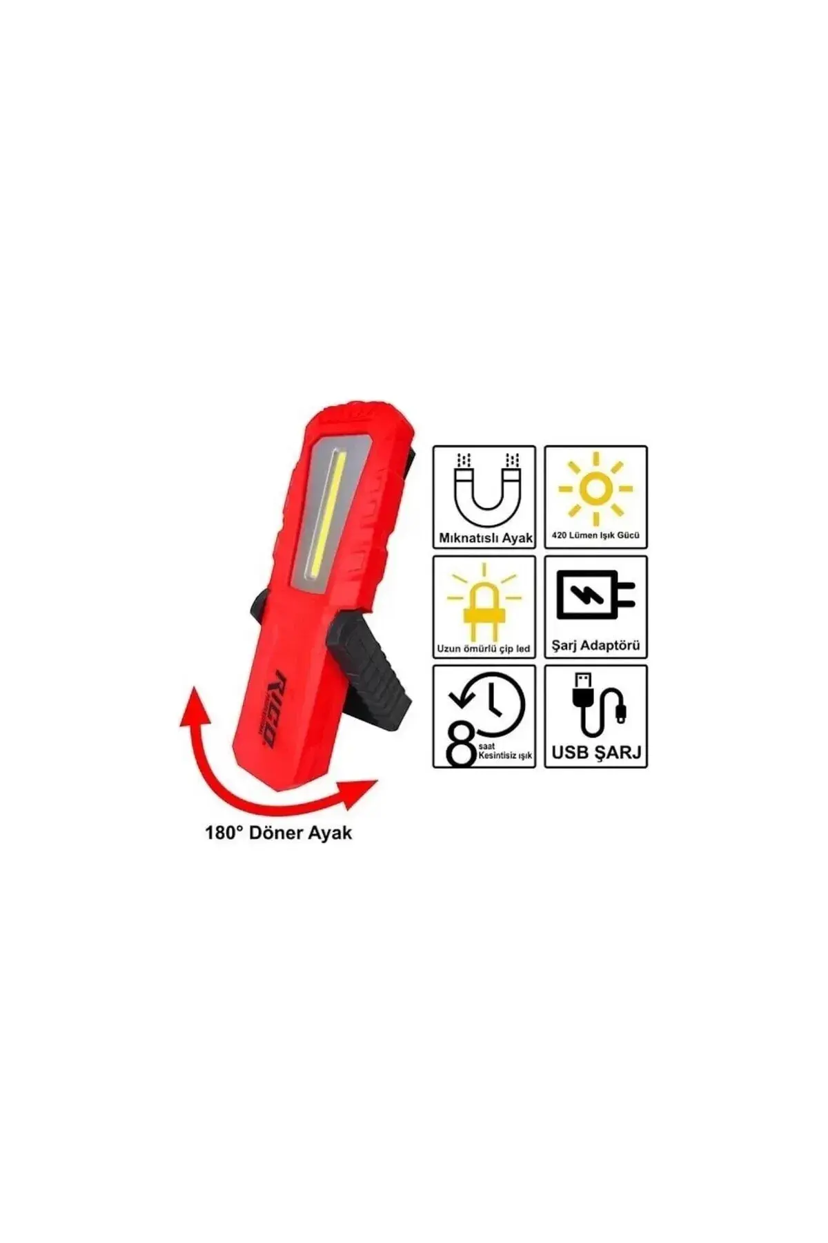 Rico 240 Lümen Şarjlı Mıknatıslı Led Lamba
