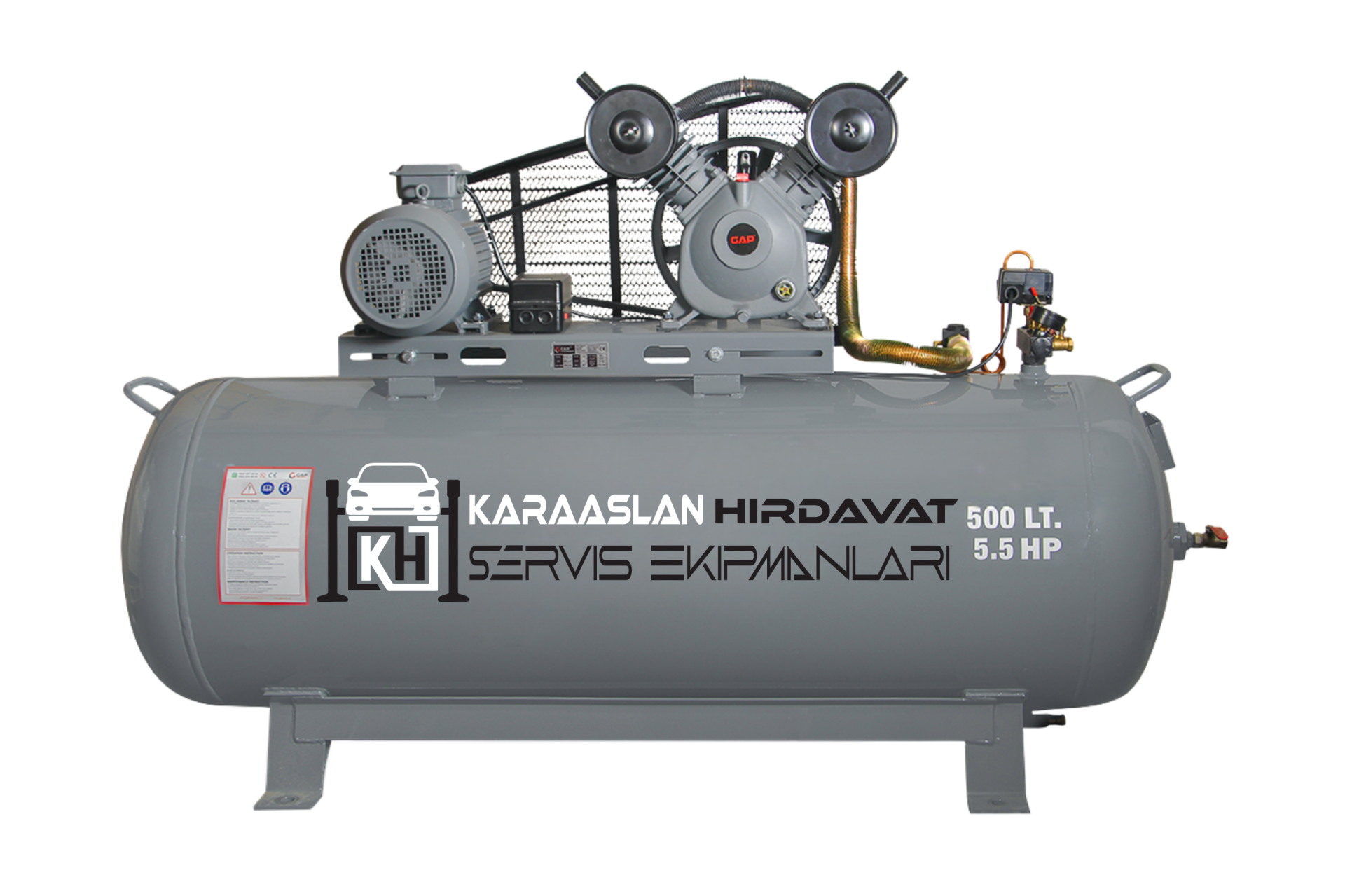 KRS 500 Lt 2 Kafa 8 Bar 5.5 Hp Pistonlu Hava Kompresörü