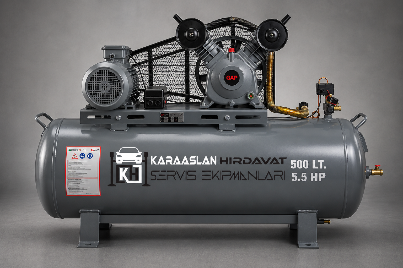 KRS 500 Lt 2 Kafa 8 Bar 5.5 Hp Pistonlu Hava Kompresörü