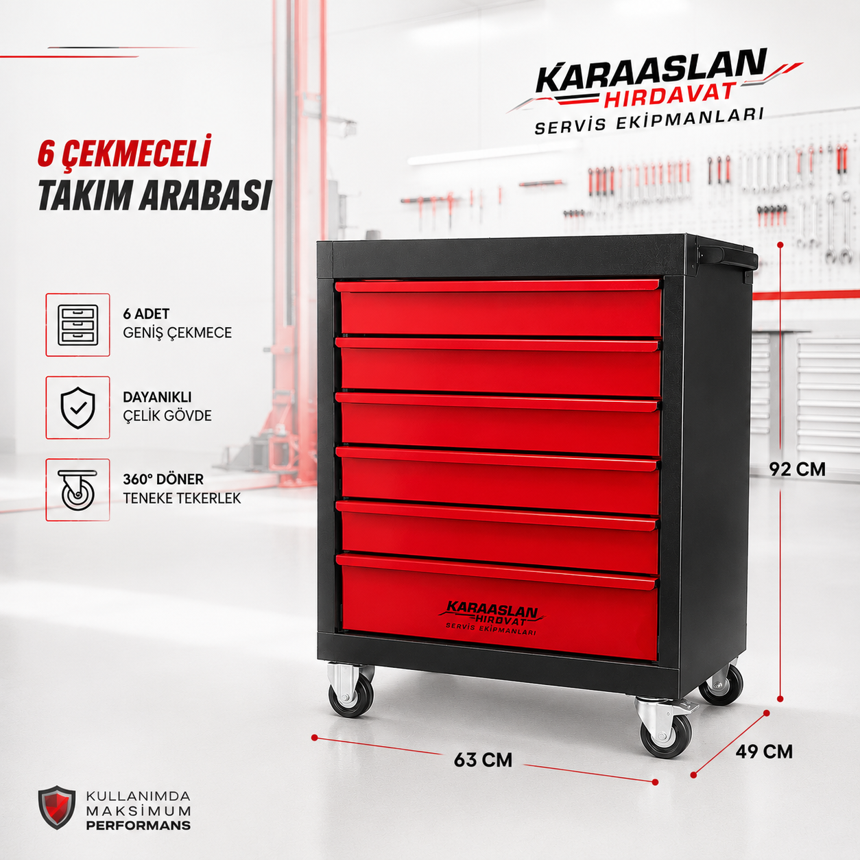 6 ÇEKMECELİ TAKIM ARABASI BOŞ
