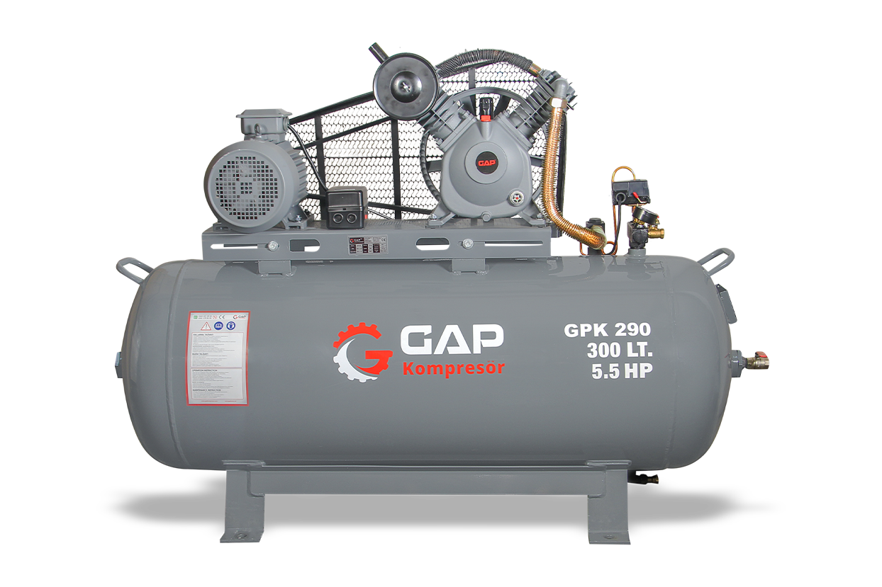 KRS 2 KAFA 300 LİTRE 12 BAR 5.5 HP PİSTONLU HAVA KOMPRESÖRÜ
