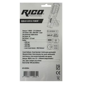 Rico 013-RC0044 Şarjlı Led Lamba 400 Lümen