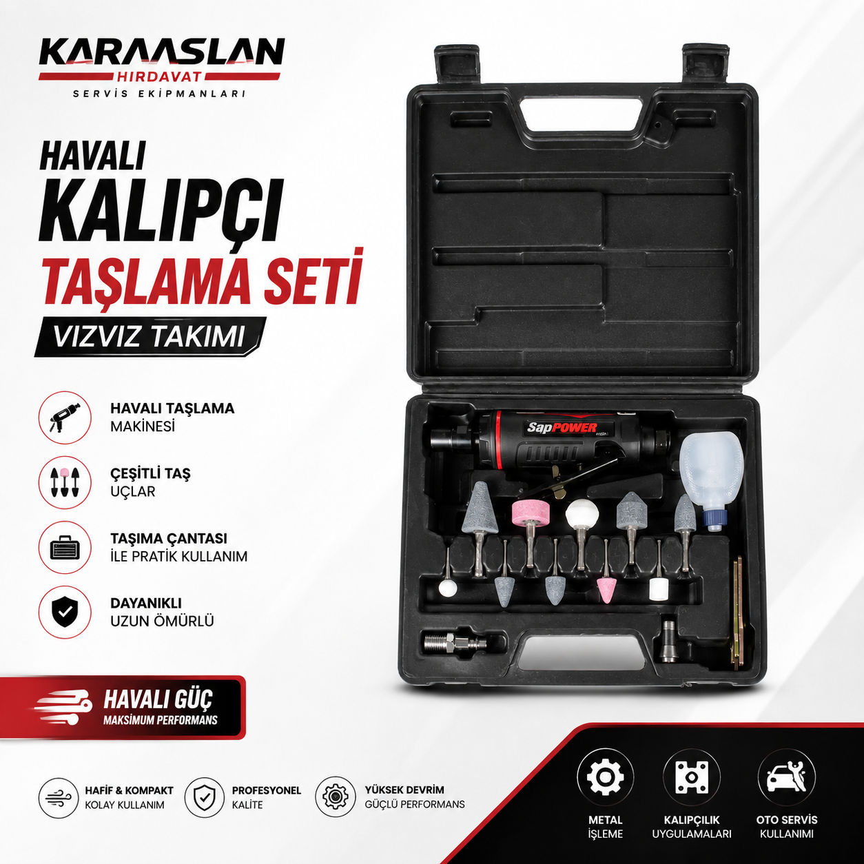 Havalı Kalıpçı Taşlama Seti ve Vızvız Takımı