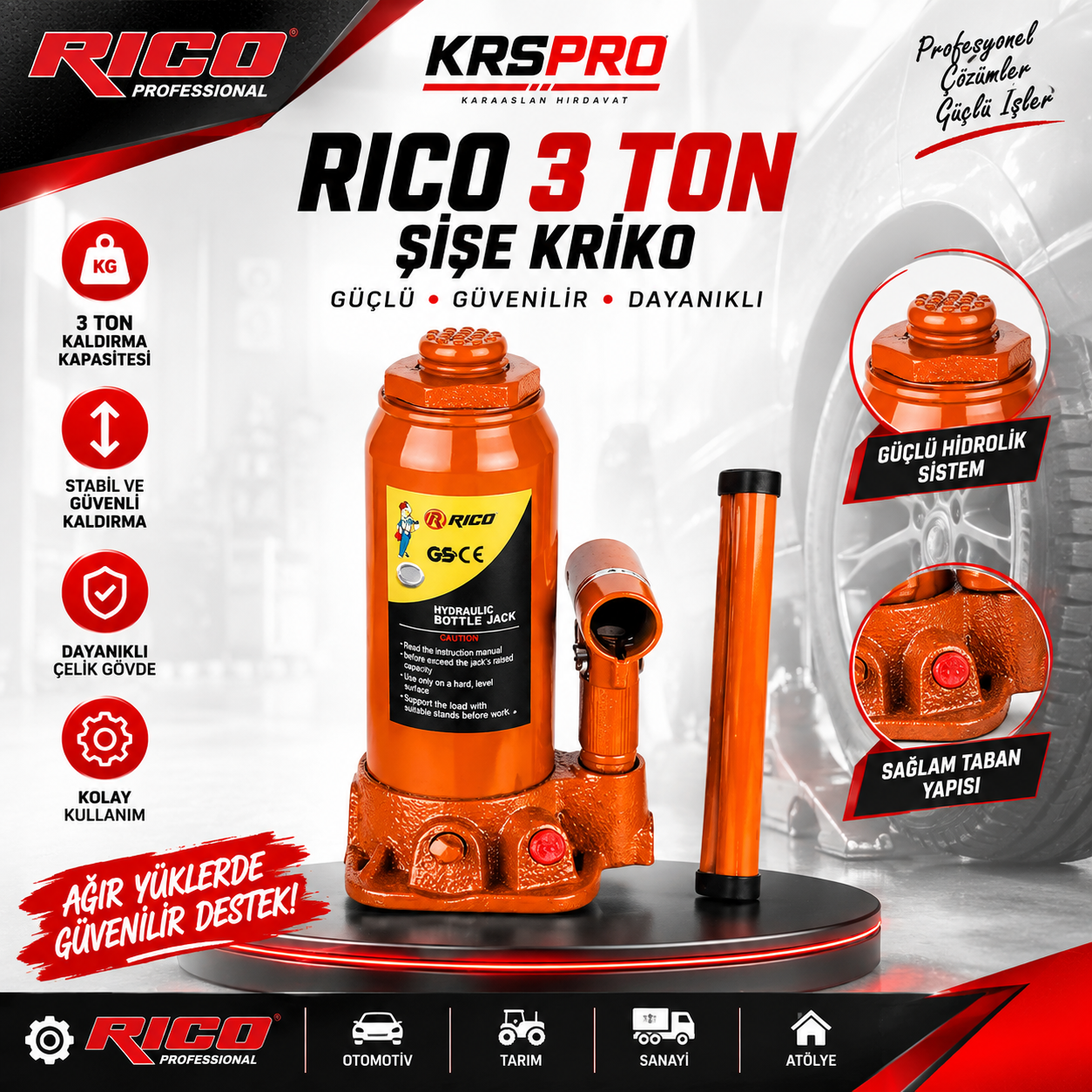 RİCO 3 TON ŞİŞE KRİKO