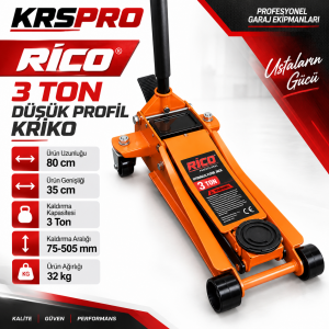 Rico 013-RC6037 3 Ton Düşük Profil Kriko